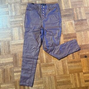 Almost Famous Chocolate Faux Leather Pants